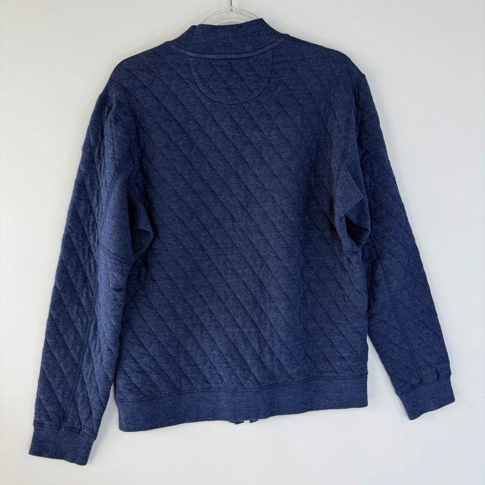 Johnnie-O Bently Quilted Baseball Jacket Mens Medium Wake Blue JMJK1830